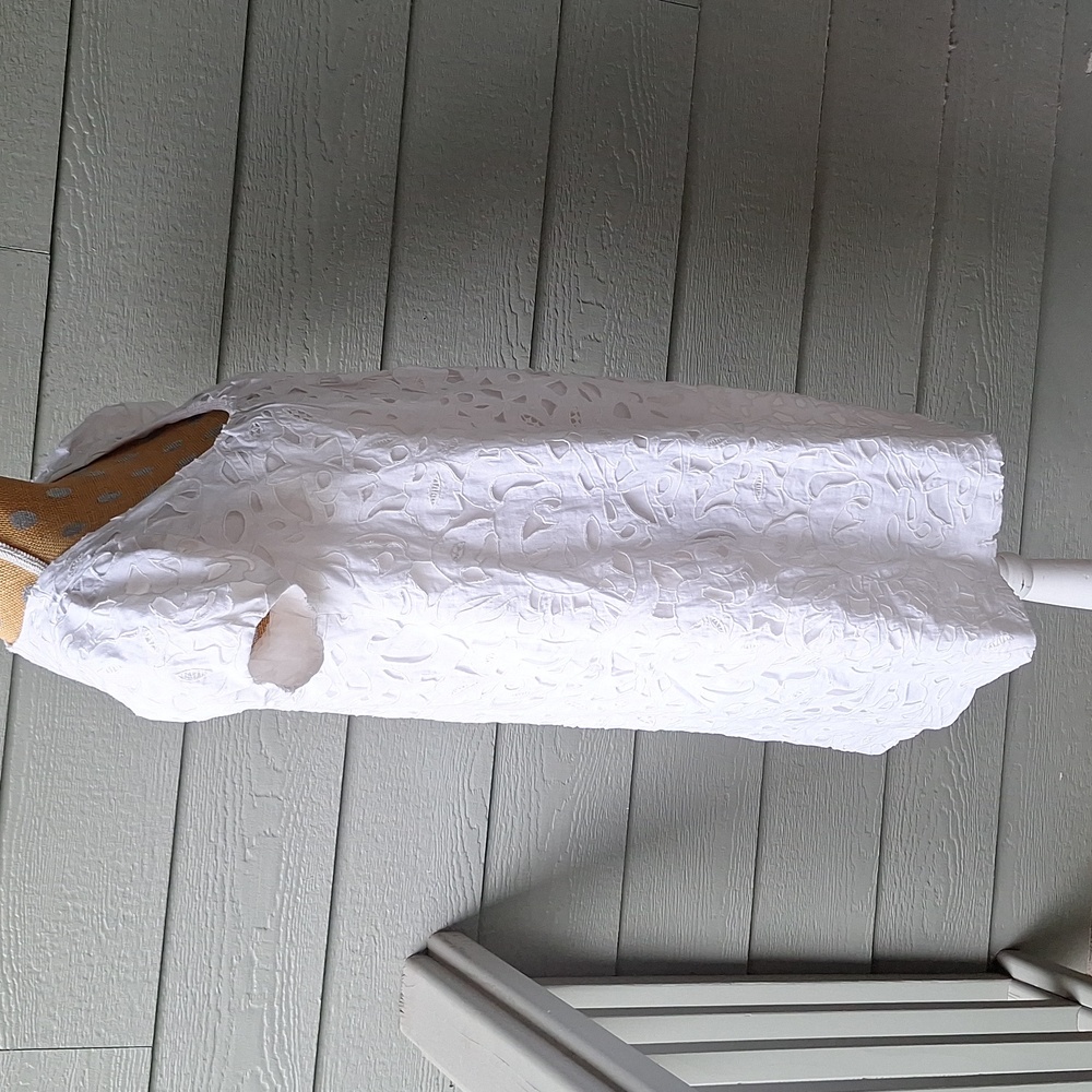 Robert Rodriguez Puffed Short Sleeve White Babydoll Cotton Dress Size 6 - Picture 6 of 12